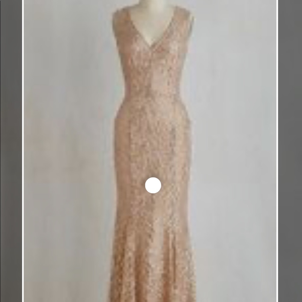 Gold lace overlay/sequin dress from ModCloth